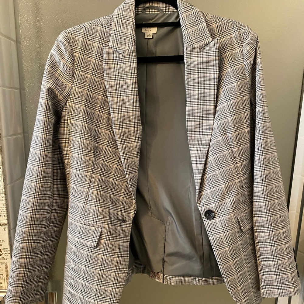 a new day grey plaid blazer